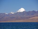 10 Mount Kailash And Lake Manasarovar From Seralung Gompa Mount Kailash close up across Lake Manasarovar from Seralung Gompa.